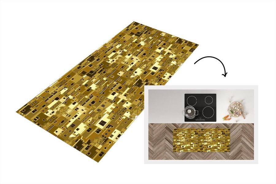 KitchenYeah Keukenloper Loper keuken Afrika Patronen Huis 120x50 cm Keukenloper vinyl