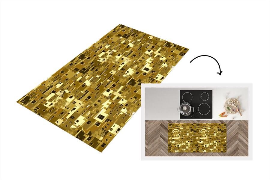 KitchenYeah Keukenloper Loper keuken Afrika Patronen Huis 120x60 cm Keukenloper vinyl