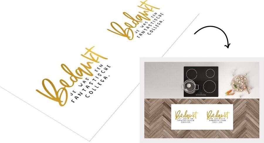 KitchenYeah Keukenloper Loper keuken Afscheid collega Bedankt Quotes 120x50 cm Keukenloper vinyl