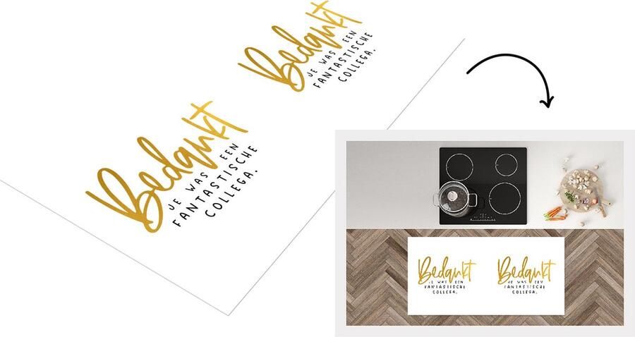 KitchenYeah Keukenloper Loper keuken Afscheid collega Bedankt Quotes 120x60 cm Keukenloper vinyl