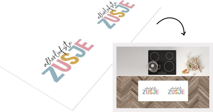 KitchenYeah Keukenloper Loper keuken Allerliefste zusje Quotes Zusje Spreuken Zussen 120x50 cm Keukenloper vinyl