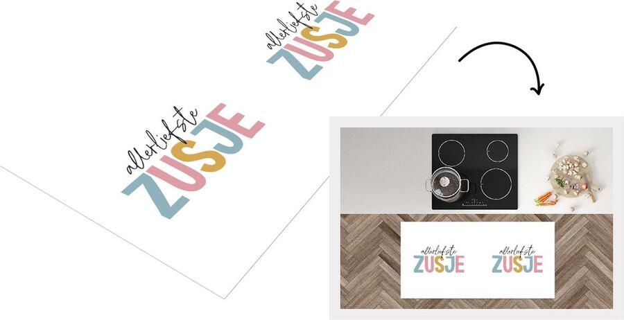 KitchenYeah Keukenloper Loper keuken Allerliefste zusje Quotes Zusje Spreuken Zussen 120x60 cm Keukenloper vinyl