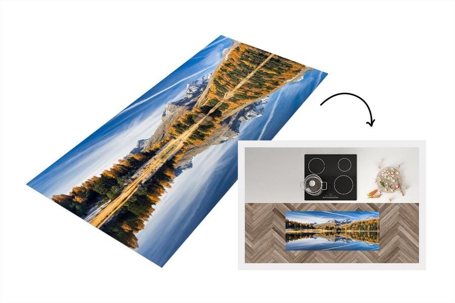 KitchenYeah Keukenloper Loper keuken Alpen Bergen Bos 120x50 cm Keukenloper vinyl