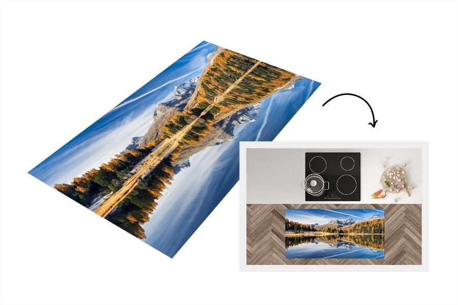 KitchenYeah Keukenloper Loper keuken Alpen Bergen Bos 120x60 cm Keukenloper vinyl