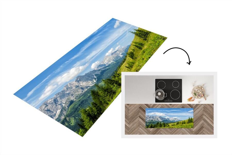 KitchenYeah Keukenloper Loper keuken Alpen Bergen Gras 120x50 cm Keukenloper vinyl