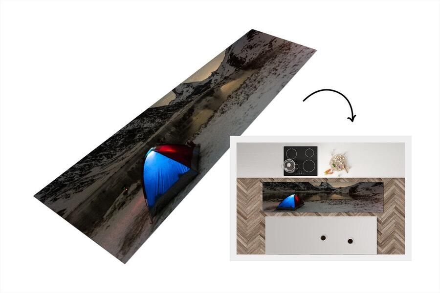 KitchenYeah Keukenloper Loper keuken Alpen Sterrenhemel Tent 200x50 cm Keukenloper vinyl