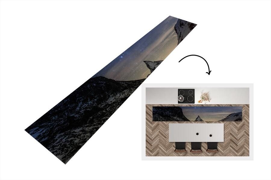 KitchenYeah Keukenloper Loper keuken Alpen Sterrenhemel Tent 300x50 cm Keukenloper vinyl