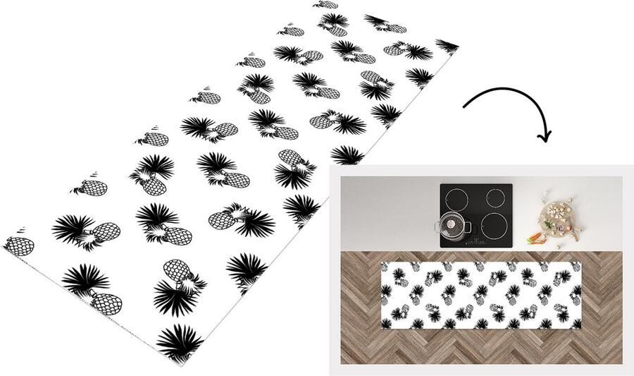 KitchenYeah Keukenloper Loper keuken Ananas Patronen Jungle 180x60 cm Keukenloper vinyl