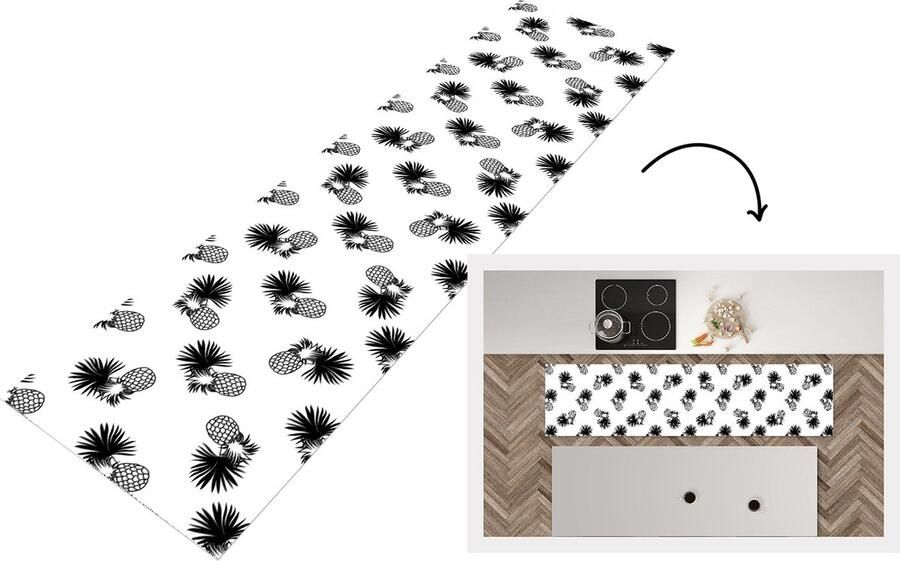 KitchenYeah Keukenloper Loper keuken Ananas Patronen Jungle 240x60 cm Keukenloper vinyl
