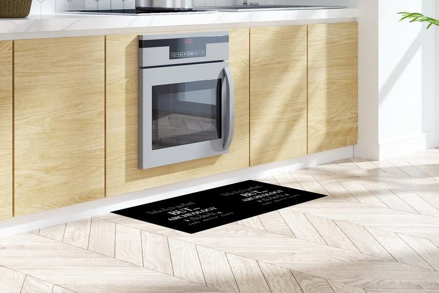 KitchenYeah Keukenloper Loper keuken Archeologie Studeren Quote Student 120x50 cm Keukenloper vinyl