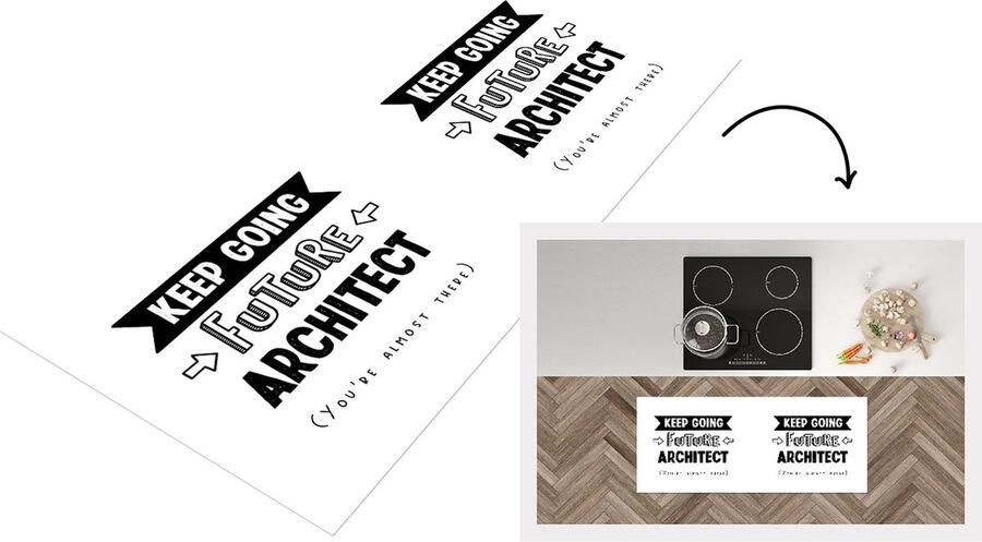 KitchenYeah Keukenloper Loper keuken Architect Onderwijs Studeren Studenten 120x50 cm Keukenloper vinyl