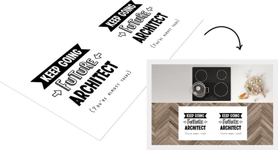 KitchenYeah Keukenloper Loper keuken Architect Onderwijs Studeren Studenten 120x60 cm Keukenloper vinyl