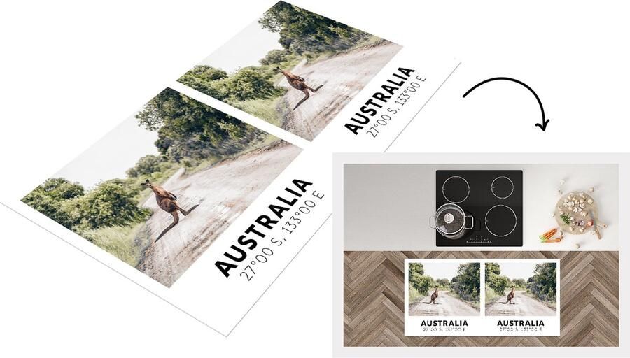 KitchenYeah Keukenloper Loper keuken Australië Kangoeroe Jungle 120x60 cm Keukenloper vinyl