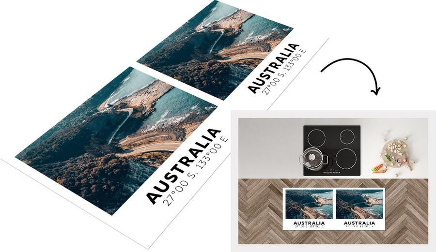 KitchenYeah Keukenloper Loper keuken Australië Zomer Snelweg Zee 120x50 cm Keukenloper vinyl