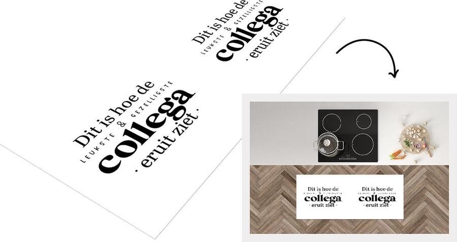 KitchenYeah Keukenloper Loper keuken Baas Collega Quote 120x50 cm Keukenloper vinyl