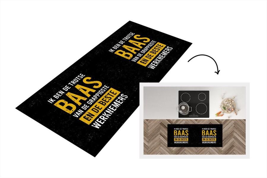 KitchenYeah Keukenloper Loper keuken Baas Humor Quotes Cadeau 120x50 cm Keukenloper vinyl