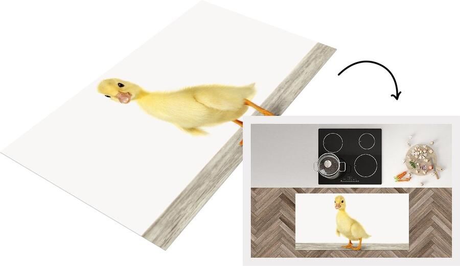 KitchenYeah Keukenloper Loper keuken Baby Eendje Eenden kuiken Lief Babykamer Meisjeskamer 120x60 cm Keukenloper vinyl