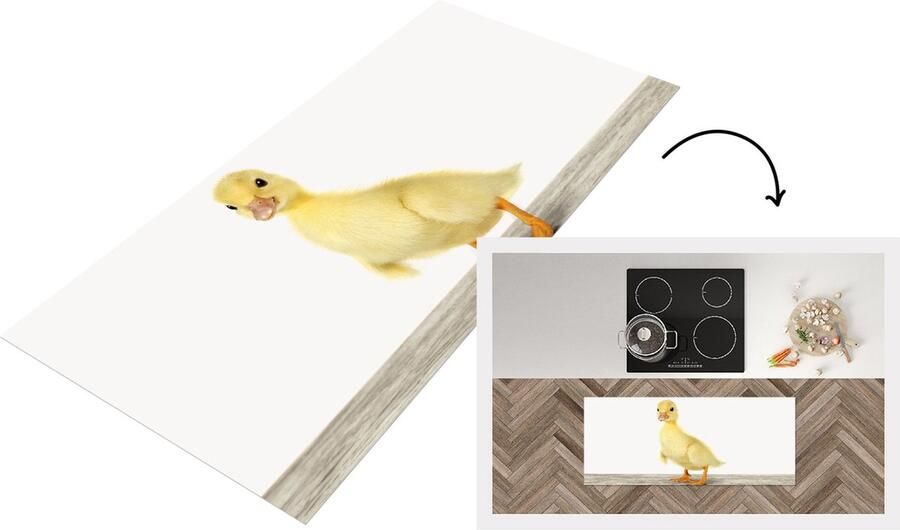 KitchenYeah Keukenloper Loper keuken Baby Eendje Eenden kuiken Lief Babykamer Meisjeskamer 120x50 cm Keukenloper vinyl