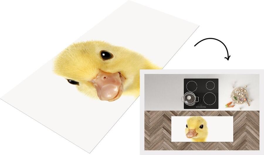 KitchenYeah Keukenloper Loper keuken Baby eendje Eenden kuiken Lief Kinderkamer Babykamer Meisjeskamer 120x50 cm Keukenloper vinyl