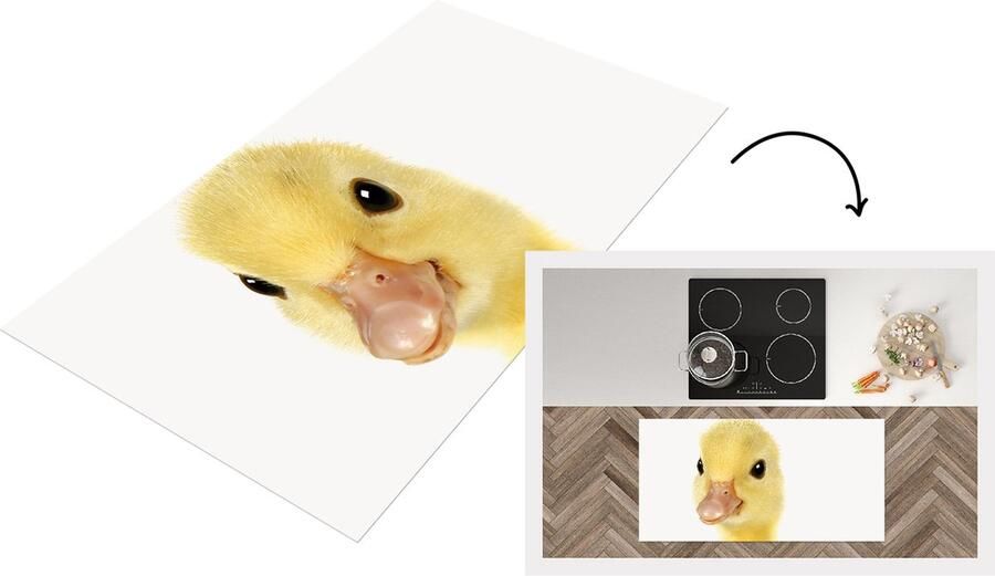 KitchenYeah Keukenloper Loper keuken Baby eendje Eenden kuiken Lief Kinderkamer Babykamer Meisjeskamer 120x60 cm Keukenloper vinyl