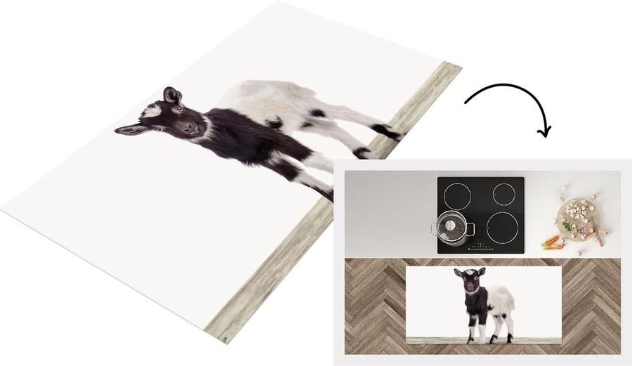 KitchenYeah Keukenloper Loper keuken Baby Geitje Kinderkamer Jongenskamer Meisjeskamer 120x60 cm Keukenloper vinyl