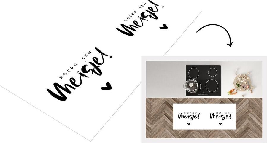 KitchenYeah Keukenloper Loper keuken Baby Meisje Geboorte Hoera een meisje Onthulling geslacht Geboorte 120x50 cm Keukenloper vinyl