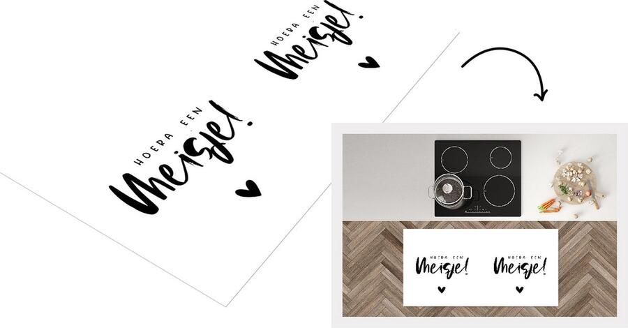 KitchenYeah Keukenloper Loper keuken Baby Meisje Geboorte Hoera een meisje Onthulling geslacht Geboorte 120x60 cm Keukenloper vinyl