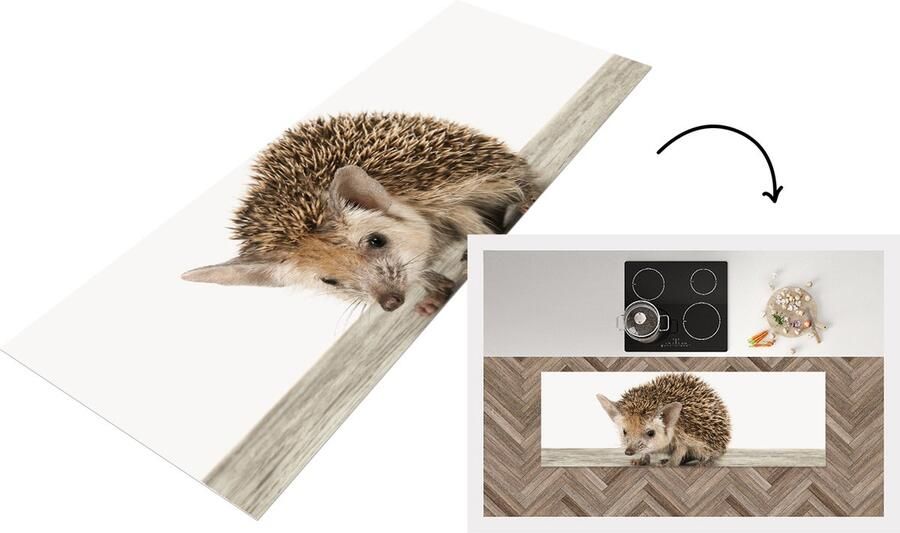 KitchenYeah Keukenloper Loper keuken Babykamer Baby Egeltje Kinderkamer Jongenskamer Meisjeskamer 180x60 cm Keukenloper vinyl