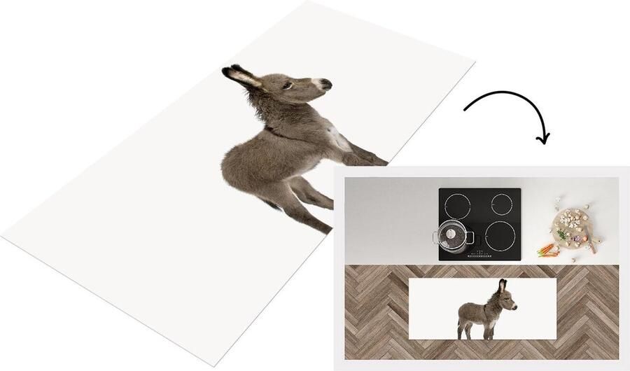 KitchenYeah Keukenloper Loper keuken Babykamer Ezel Veulen Jong dier Lief Schattig Meisjeskamer 120x50 cm Keukenloper vinyl