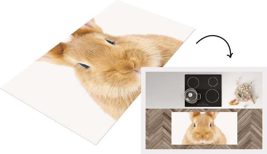 KitchenYeah Keukenloper Loper keuken Babykamer Konijn Kinderkamer 120x60 cm Keukenloper vinyl