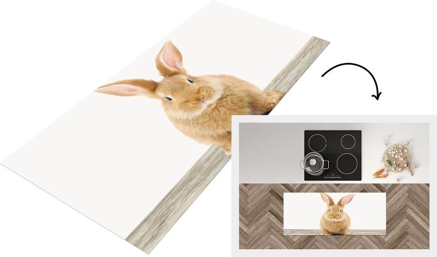 KitchenYeah Keukenloper Loper keuken Babykamer Konijntje Baby konijn Kinderkamer Meisjeskamer 120x50 cm Keukenloper vinyl