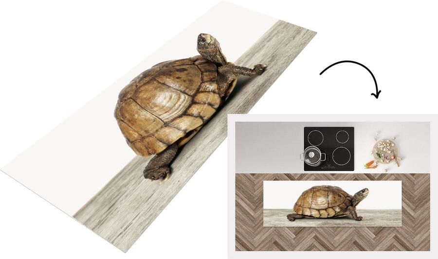 KitchenYeah Keukenloper Loper keuken Babykamer Schildpadje Kinderkamer 180x60 cm Keukenloper vinyl