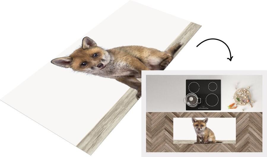 KitchenYeah Keukenloper Loper keuken Babykamer Vosje baby vos Kinderkamer Meisjeskamer Jongenskamer 120x50 cm Keukenloper vinyl