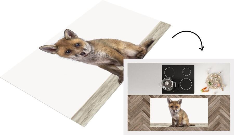 KitchenYeah Keukenloper Loper keuken Babykamer Vosje baby vos Kinderkamer Meisjeskamer Jongenskamer 120x60 cm Keukenloper vinyl