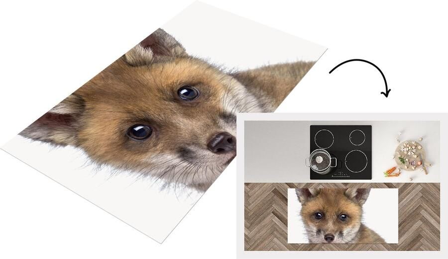 KitchenYeah Keukenloper Loper keuken Babykamer Vossen jong Baby vos Welp Kinderkamer 120x60 cm Keukenloper vinyl