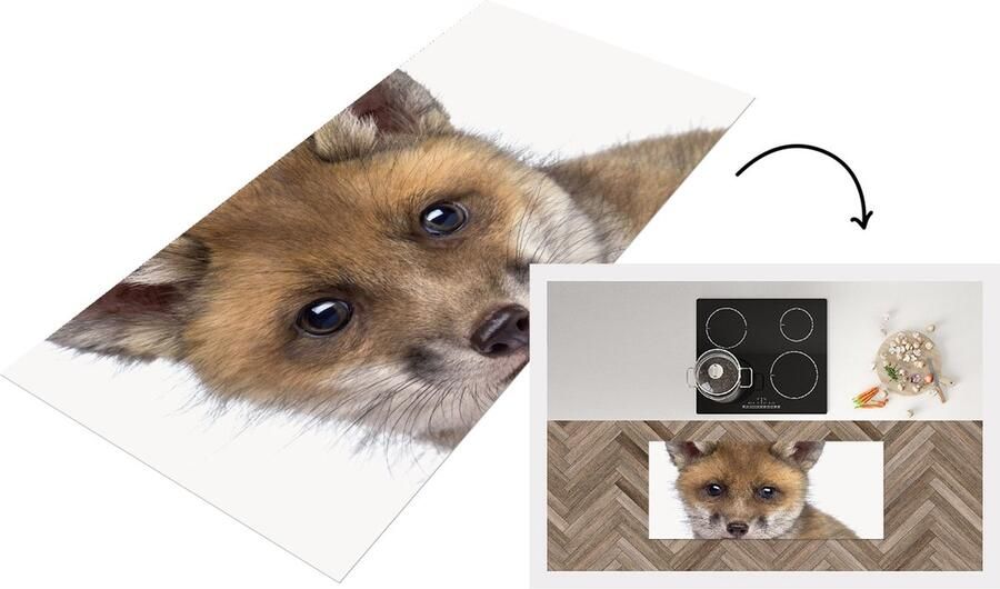 KitchenYeah Keukenloper Loper keuken Babykamer Vossen jong Baby vos Welp Kinderkamer 120x50 cm Keukenloper vinyl