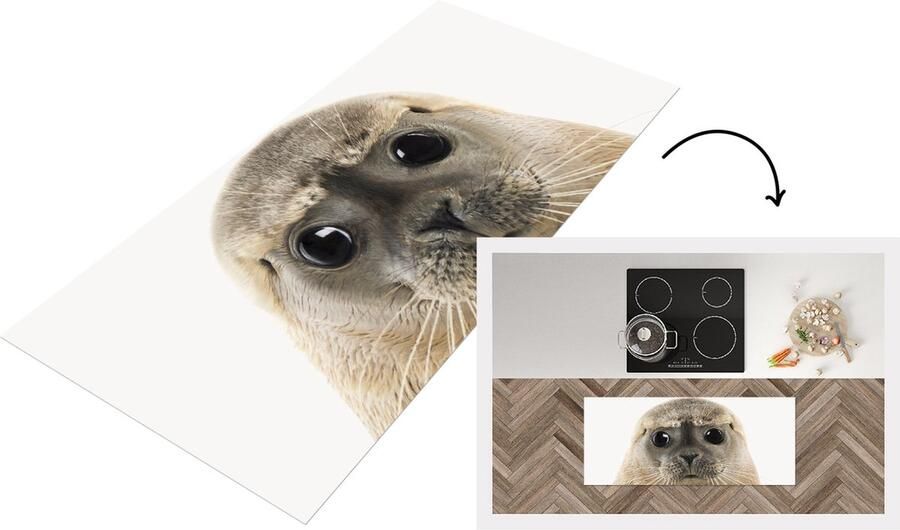 KitchenYeah Keukenloper Loper keuken Babykamer Zeehond Grote ogen Kinderkamer 120x50 cm Keukenloper vinyl