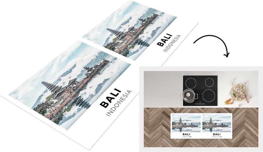 KitchenYeah Keukenloper Loper keuken Bali Indonesië Wolken 120x50 cm Keukenloper vinyl