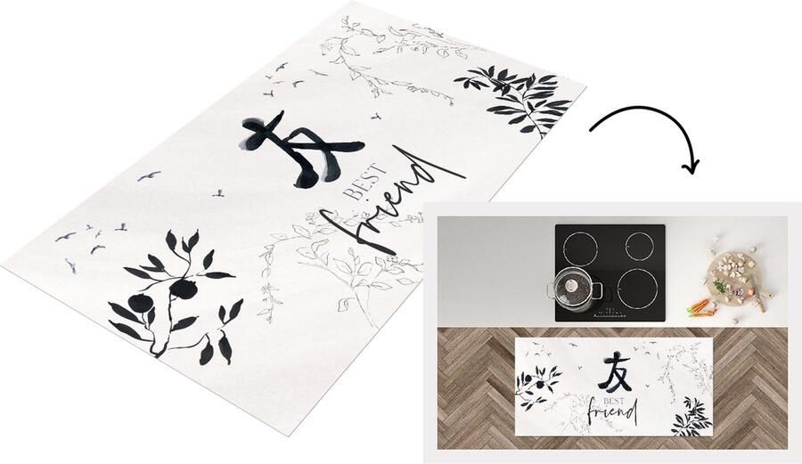 KitchenYeah Keukenloper Loper keuken Best friend Vrienden Best friend Quotes Spreuken 120x60 cm Keukenloper vinyl