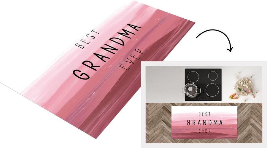 KitchenYeah Keukenloper Loper keuken Best grandma ever Quotes Oma Spreuken 120x60 cm Keukenloper vinyl