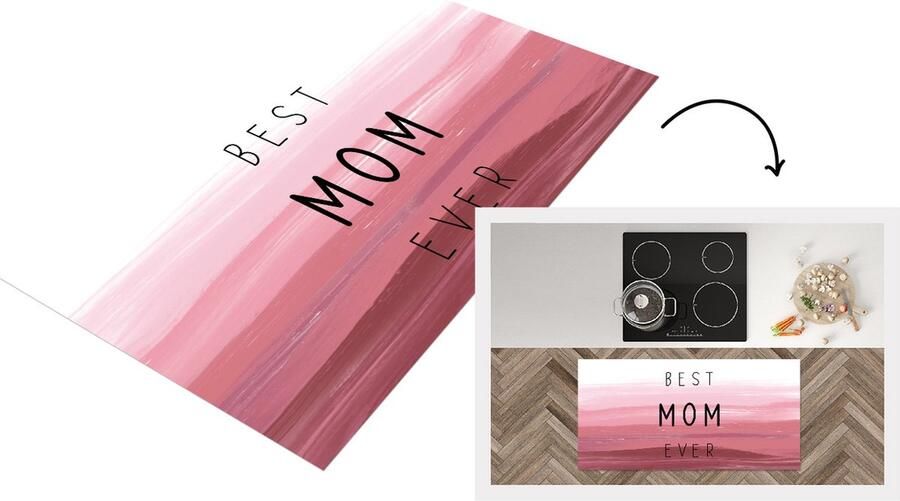 KitchenYeah Keukenloper Loper keuken Best mom ever Mama Quotes Spreuken 120x60 cm Keukenloper vinyl
