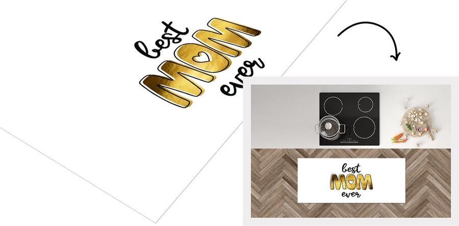 KitchenYeah Keukenloper Loper keuken Best mom ever Quotes Mama Spreuken 120x50 cm Keukenloper vinyl