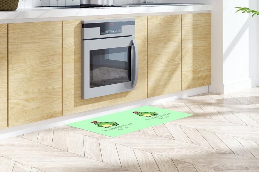 KitchenYeah Keukenloper Loper keuken Beterschap Quote Dieren Opkikker 120x50 cm Keukenloper vinyl
