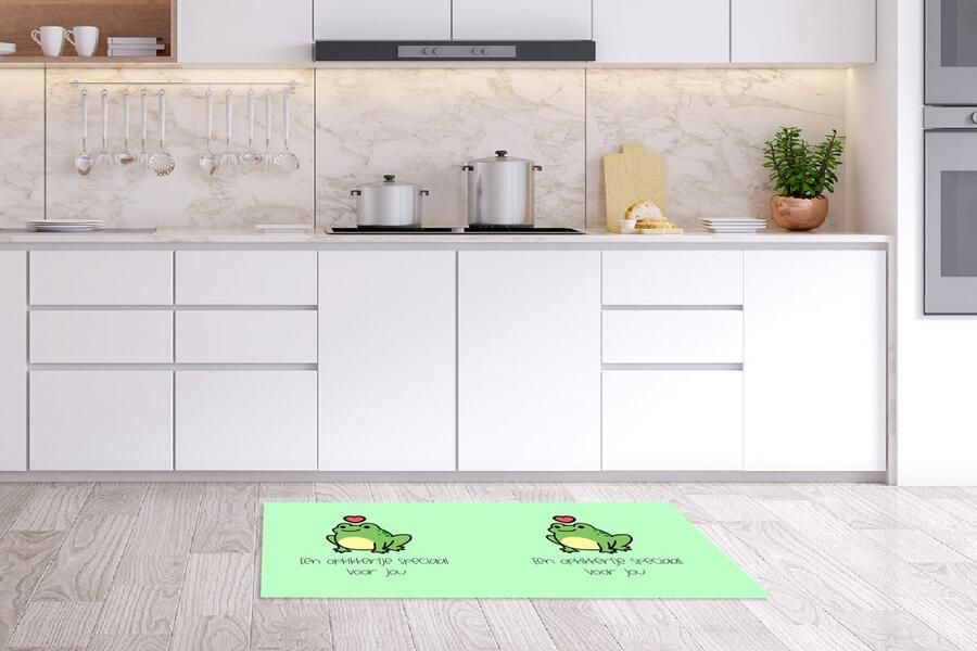KitchenYeah Keukenloper Loper keuken Beterschap Quote Dieren Opkikker 120x60 cm Keukenloper vinyl