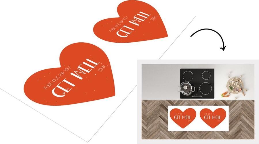 KitchenYeah Keukenloper Loper keuken Beterschap Quotes Stippen Knuffel 120x50 cm Keukenloper vinyl