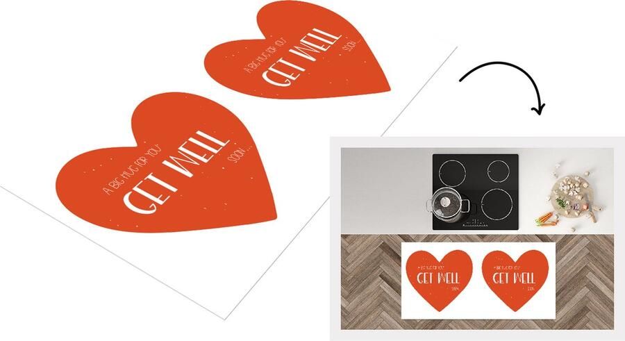 KitchenYeah Keukenloper Loper keuken Beterschap Quotes Stippen Knuffel 120x60 cm Keukenloper vinyl