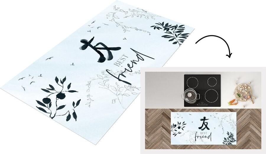 KitchenYeah Keukenloper Loper keuken BFF Best friend Vriendschap Quotes Spreuken 120x60 cm Keukenloper vinyl