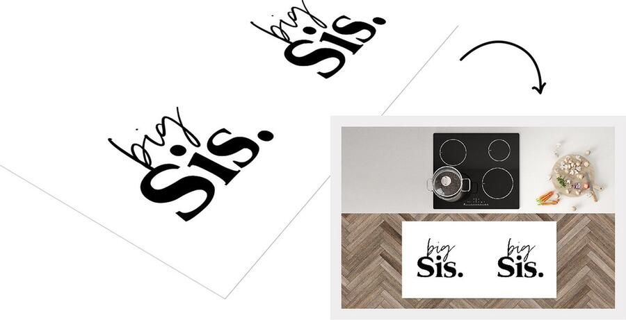 KitchenYeah Keukenloper Loper keuken Big sis Spreuken Grote Zus Quotes Zussen 120x60 cm Keukenloper vinyl