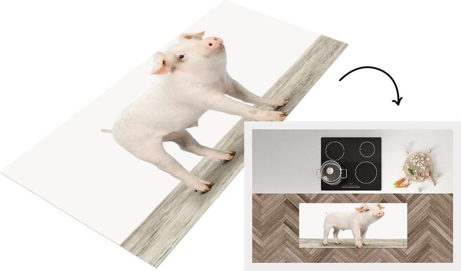 KitchenYeah Keukenloper Loper keuken Biggetje Baby varken Leuke voor iedere jongenskamer of meisjeskamer 120x50 cm Keukenloper vinyl