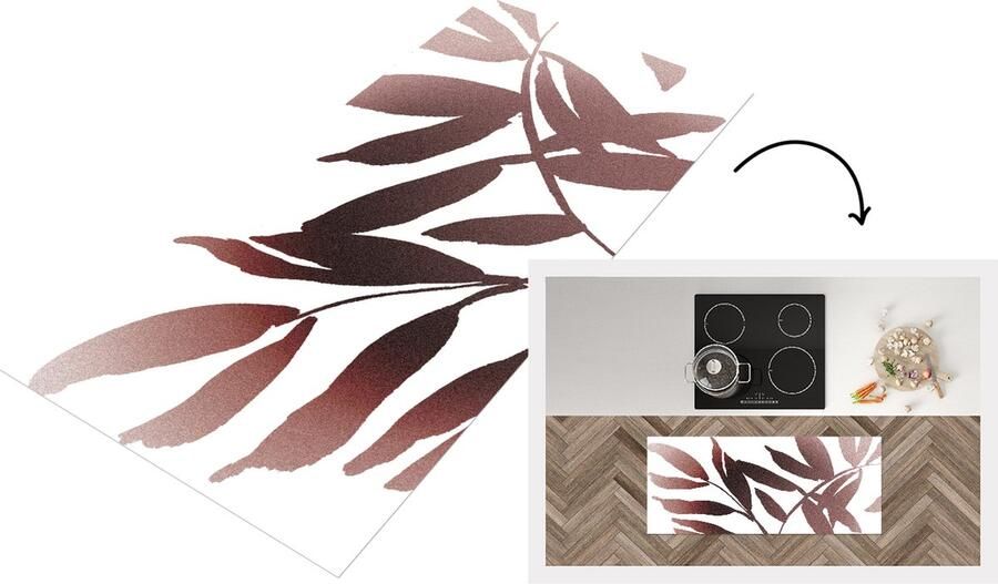 KitchenYeah Keukenloper Loper keuken Bladeren Design Abstract 120x50 cm Keukenloper vinyl
